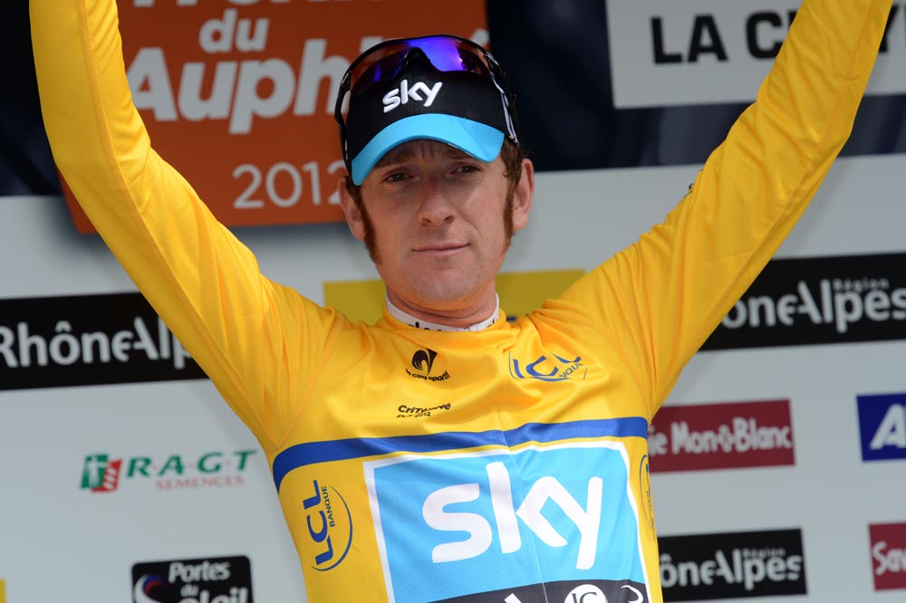 Bradley Wiggins in lead, Criterium du Dauphine 2012, stage three Bradley Wiggins in lead, Criterium du Dauphine 2012, stage three