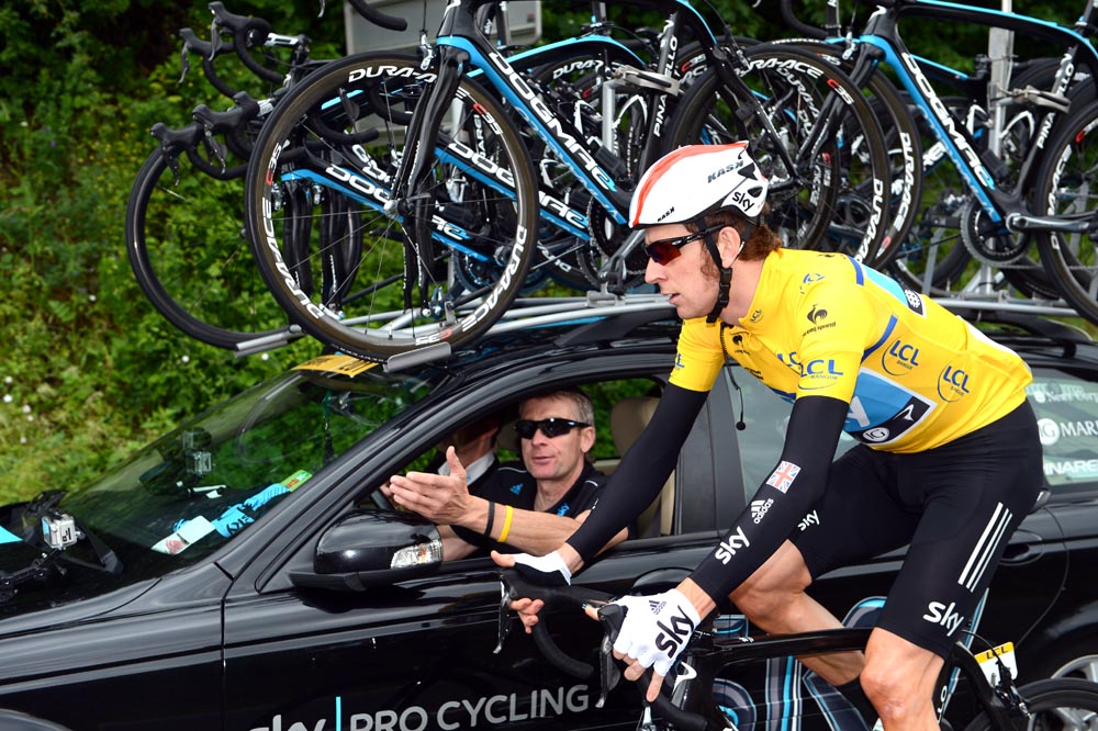 Sean Yates and Bradley Wiggins, Criterium du Dauphine 2012, stage three