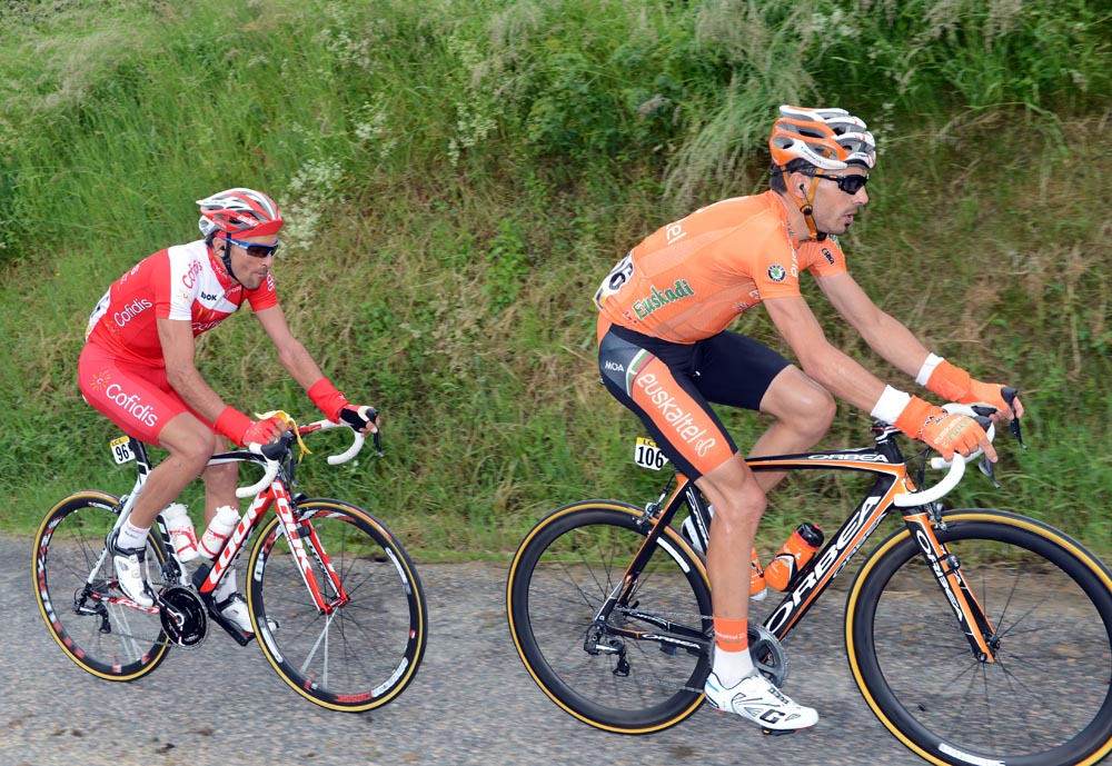 dauphine12st3-martinez-mate escape.jpg Egoi Martinez and Luis Angel Mate in escape, Criterium du Dauphine 2012, stage three