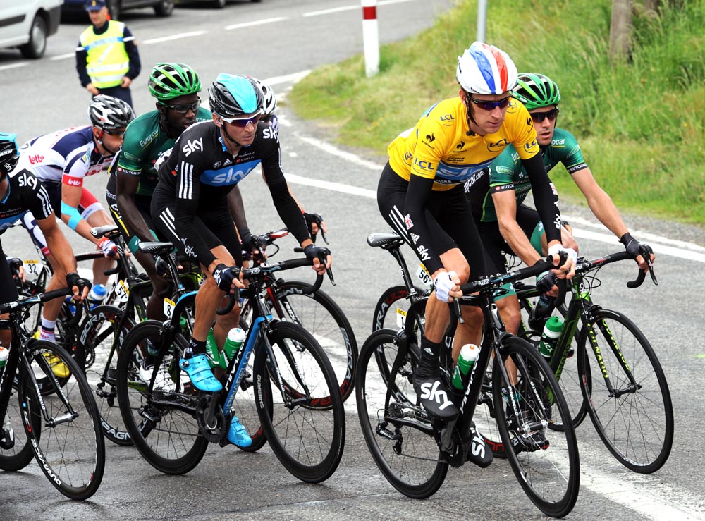 Bradley Wiggins and Kanstantin Sivtsov, Criterium du Dauphine 2012, stage three