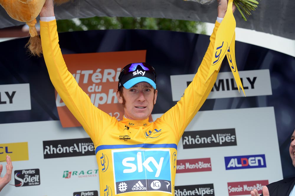 Bradley Wiggins in lead, Criterium du Dauphine 2012, stage five
