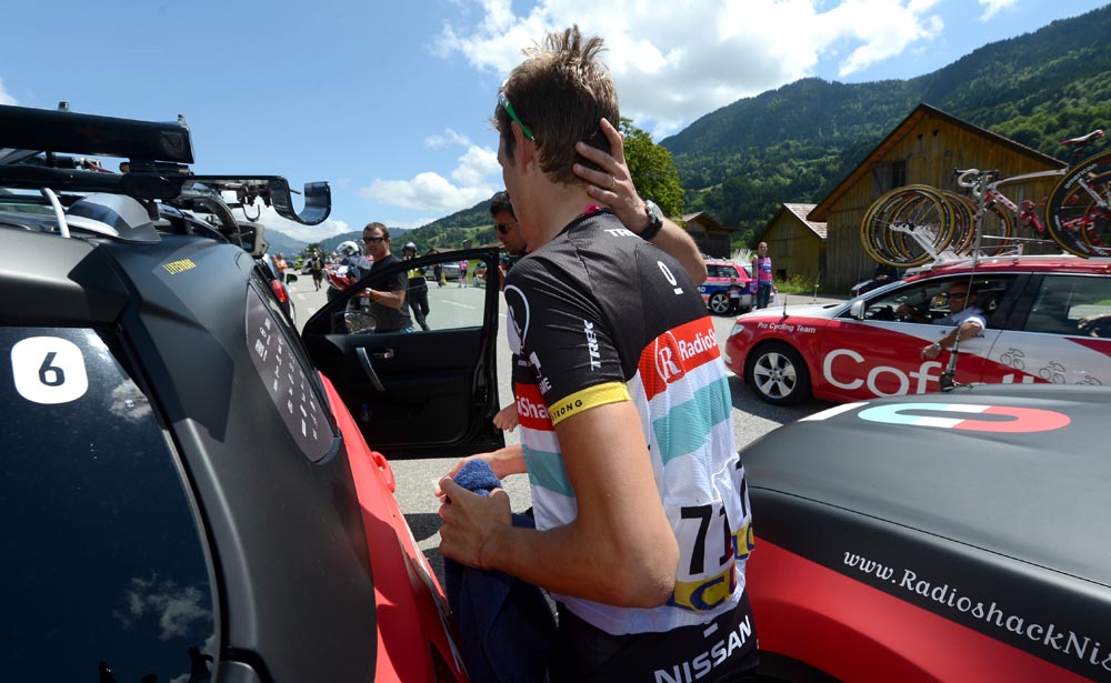 Andy Schleck abandons, Criterium du Dauphine 2012, stage six
