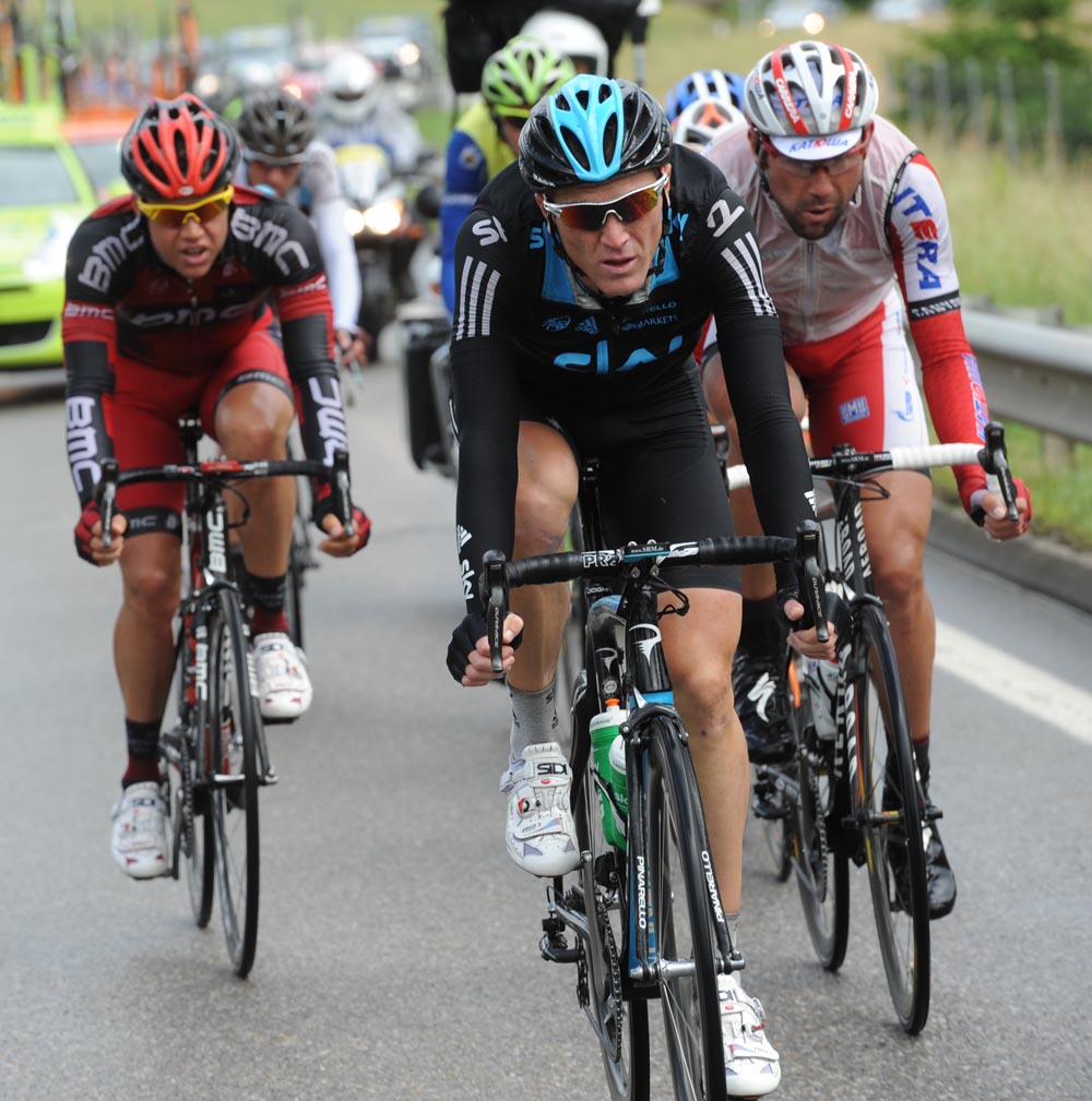 Salvatore Puccio leads escape, Tour de Suisse 2012, stage five