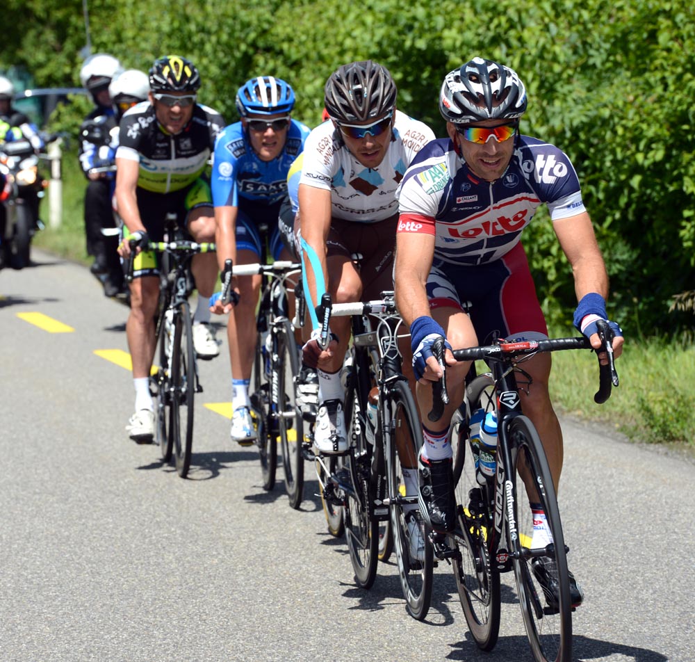 Vicente Reynes at front of break, Tour de Suisse 2012, stage six