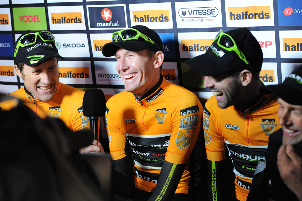 Endura interviewed for TV, Tour Series 2012, Stoke-on-Trent