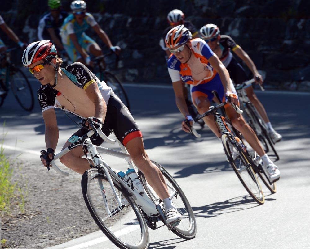 Linus Gerdemann chases, Tour de Suisse 2012, stage eight