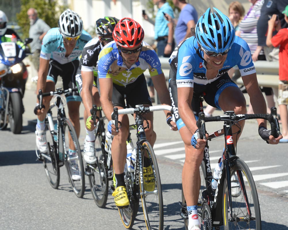 Thomas Dekker in escape, Tour de Suisse 2012, stage eight
