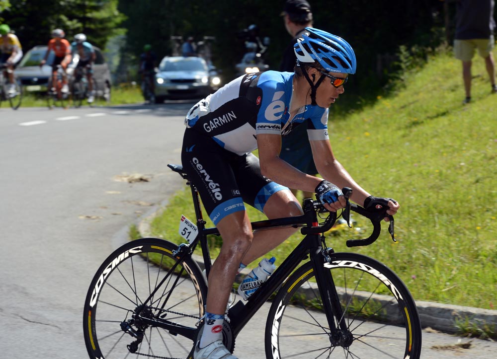 Tom Danielson chases Frank Schleck, Tour de Suisse 2012, stage nine