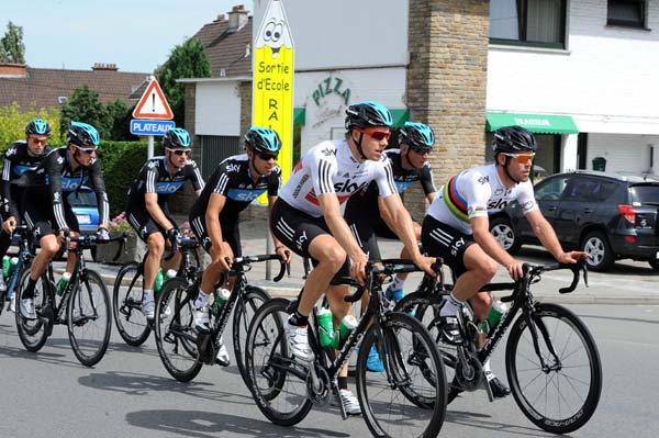 Boasson Hagen and Cavendish check out Seraing finish, Tour de France 2012, stage one recce ride