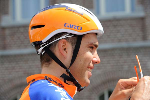 Maarten Wynants and new Giro helmet, Tour de France 2012, stage one recce ride