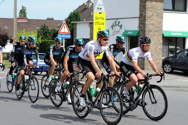 Seraing finish, Tour de France 2012, stage one recce ride Seraing finish, Tour de France 2012, stage one recce ride