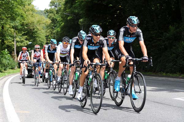 Team Sky near Chaudfontaine, Tour de France 2012, stage one recce ride Team Sky near Chaudfontaine, Tour de France 2012, stage one recce ride