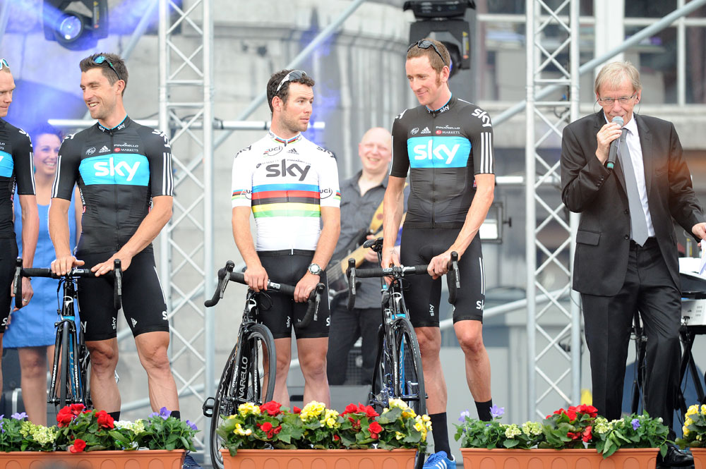 Mark Cavendish and Bradley Wiggins, Tour de France 2012 presentation