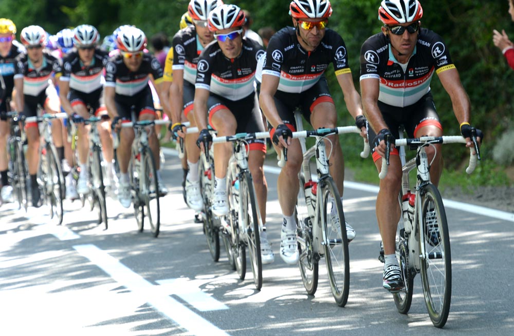 Photo: RadioShack-Nissan, Tour de France 2012, stage one.