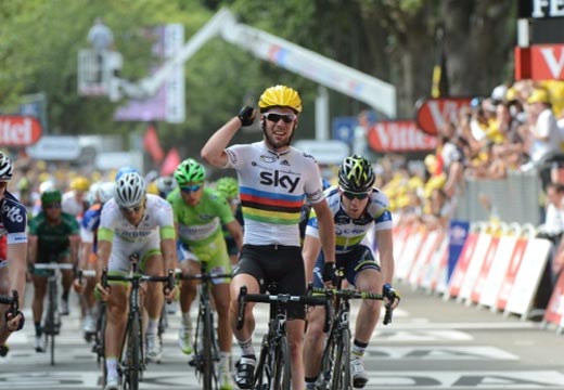 Mark Cavendish wins, Tour de France 2012, stage two Mark Cavendish wins, Tour de France 2012, stage two