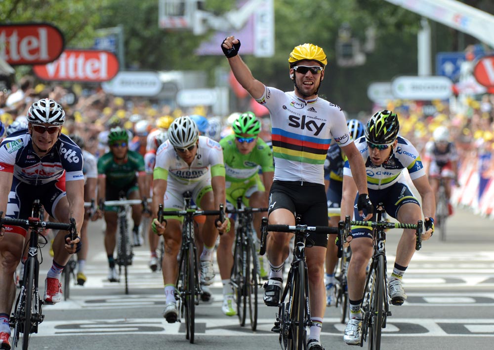 Mark Cavendish wins, Tour de France 2012, stage two