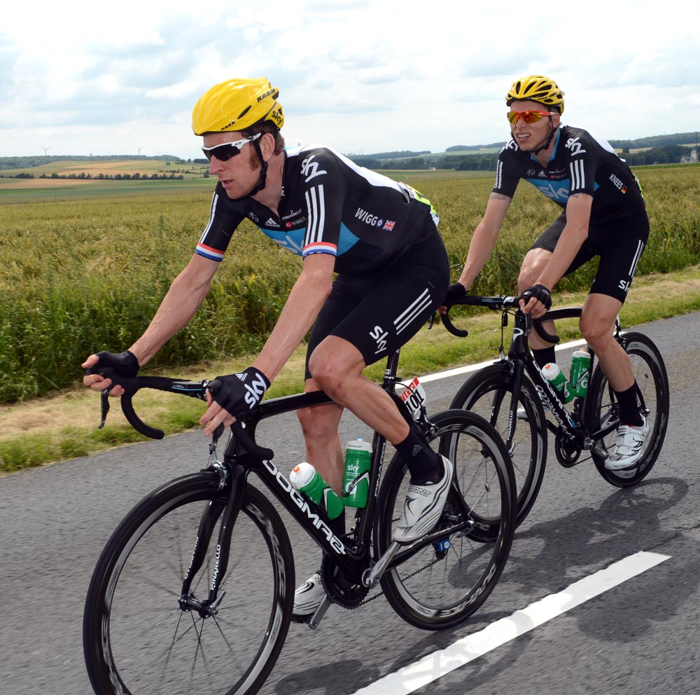 Bradley Wiggins and Christian Knees, Tour de France 2012, stage five