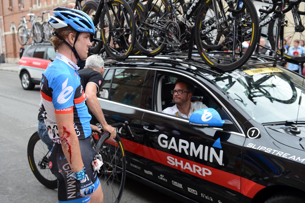 Tyler Farrar and Jonathan Vaughters, Tour de France 2012, stage five
