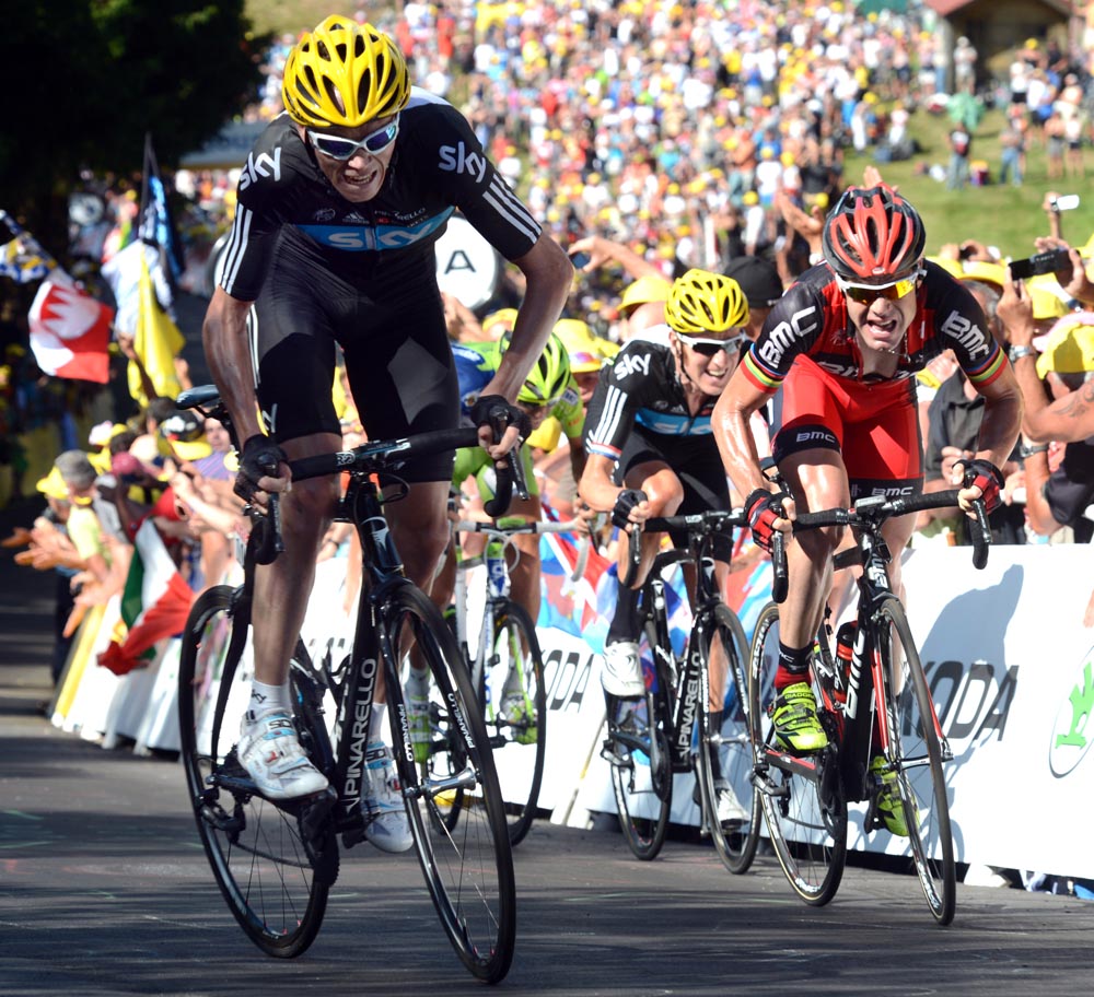 Chris Froome attacks, Tour de France 2012, stage seven