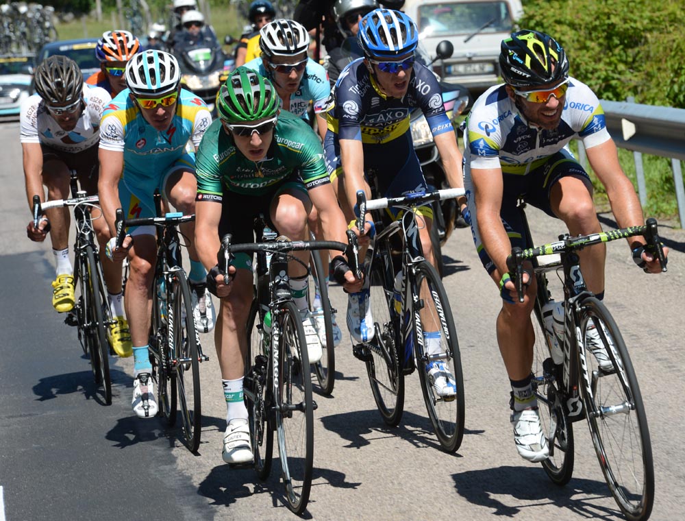 Michael Albasini heads escape, Tour de France 2012, stage seven