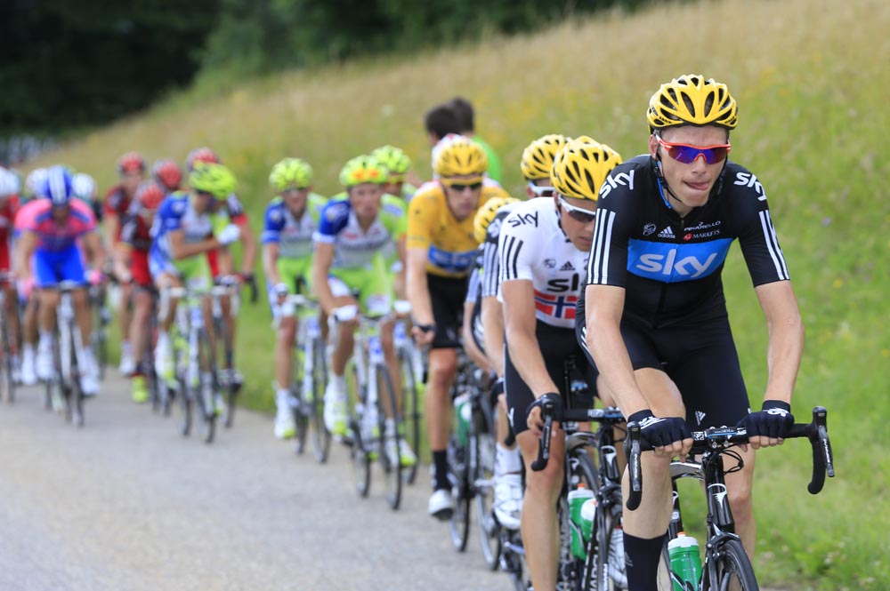 Christian Knees chases, Tour de France 2012, stage eight