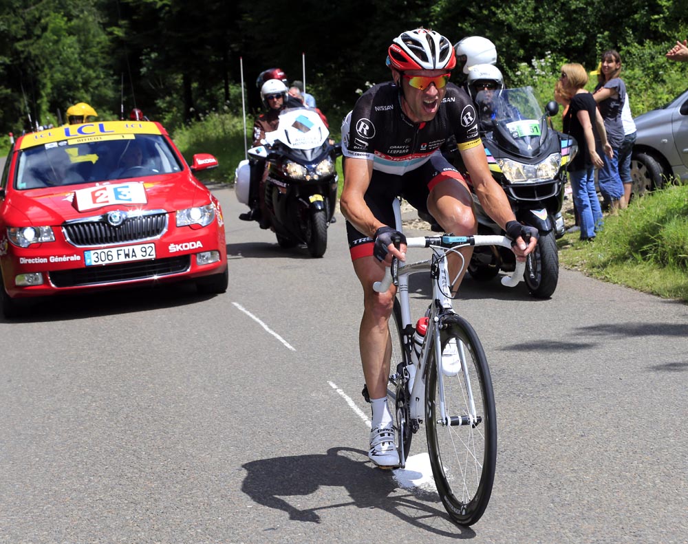 Jens Voigt attacks, Tour de France 2012, stage eight Jens Voigt attacks, Tour de France 2012, stage eight
