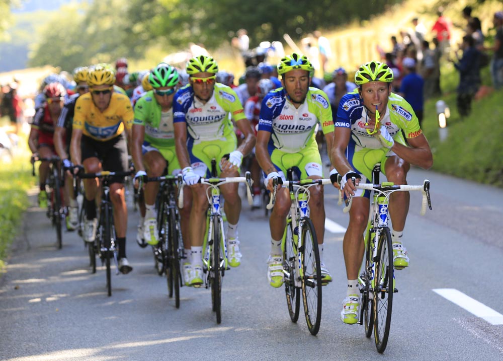 Liquigas-Cannondale chase, Tour de France 2012, stage eight