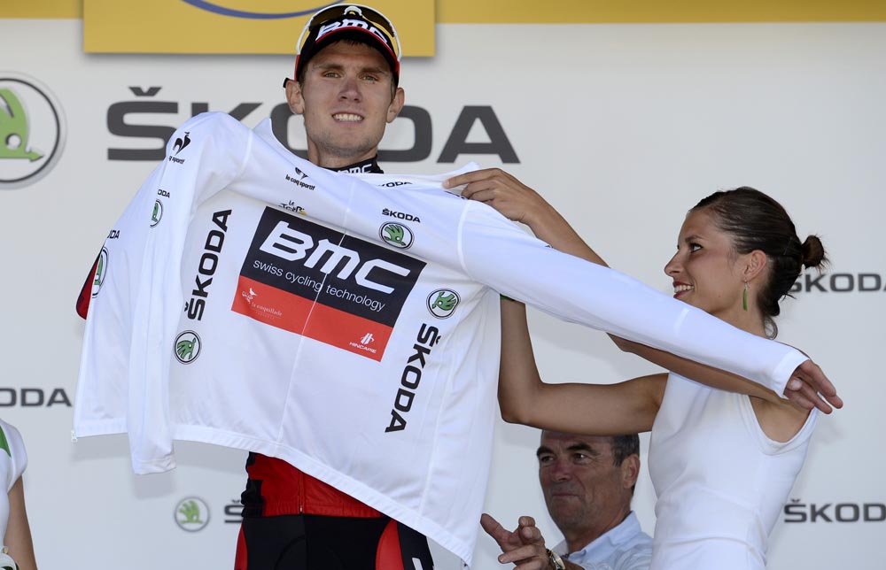 Tejay Van Garderen in white jersey, Tour de France 2012, stage 11