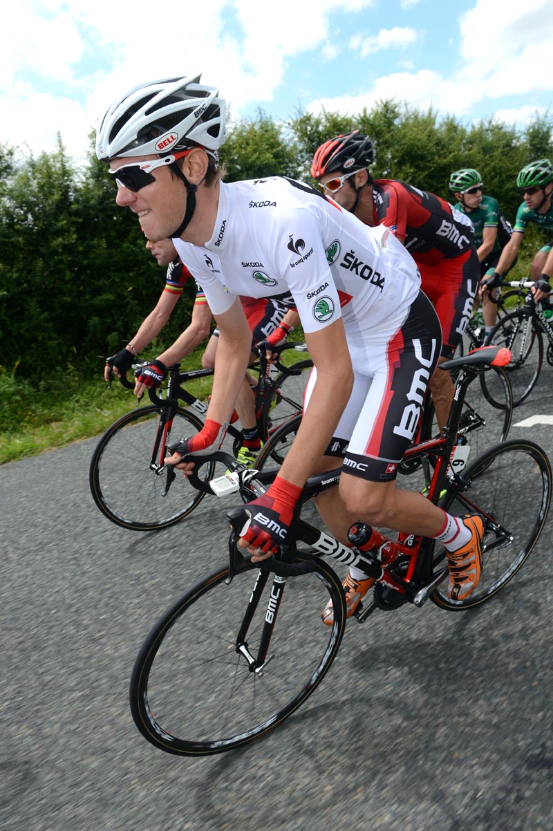 Tejay Van Garderen in white jersey, Tour de France 2012, stage 11