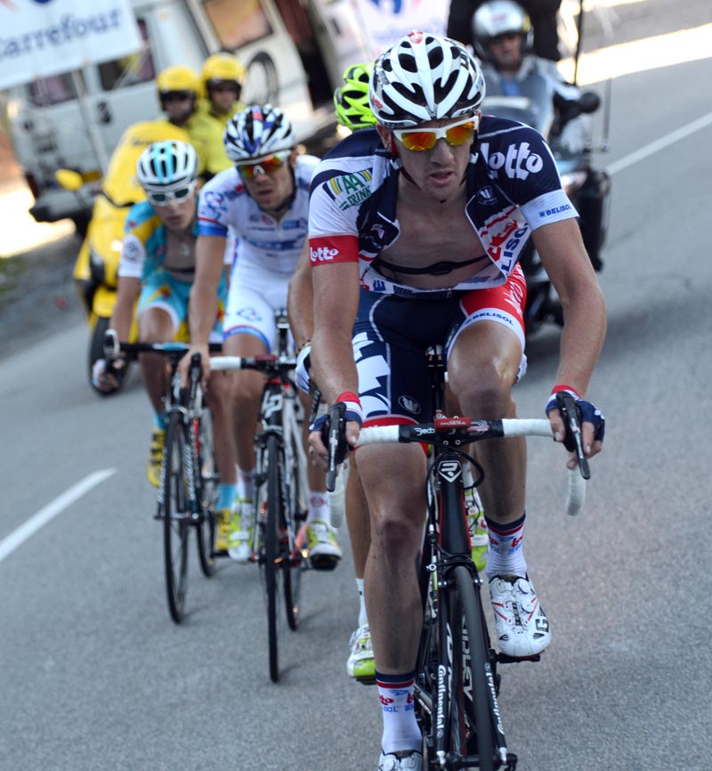 Jurgen Van den Broeck chases, Tour de France 2012, stage 11
