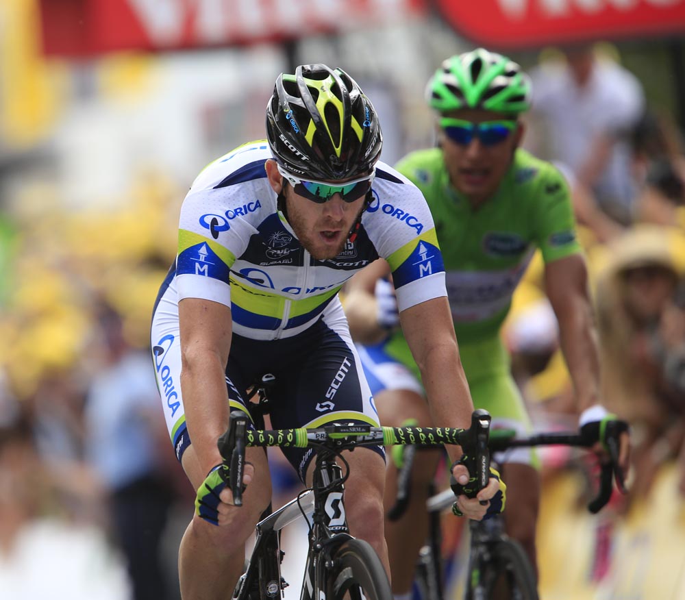 Matt Goss and Peter Sagan, Tour de France 2012, stage 12 Matt Goss and Peter Sagan, Tour de France 2012, stage 12