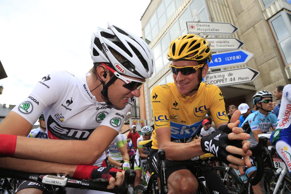 Tejay Van Garderen and Bradley Wiggins, Tour de France 2012, stage 12 Tejay Van Garderen and Bradley Wiggins, Tour de France 2012, stage 12