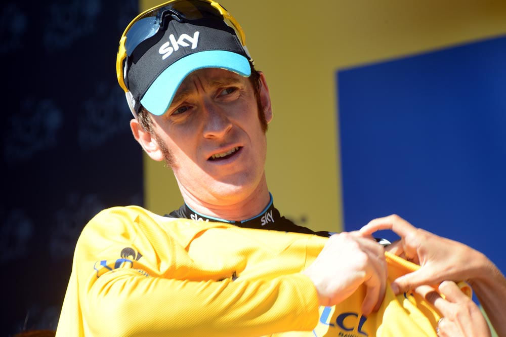 Bradley Wiggins in lead, Tour de France 2012, stage 16