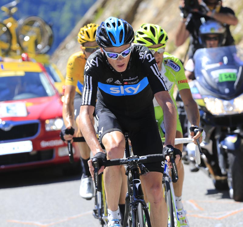Chris Froome, Vincenzo Nibali and Bradley Wiggins, Tour de France 2012, stage 16