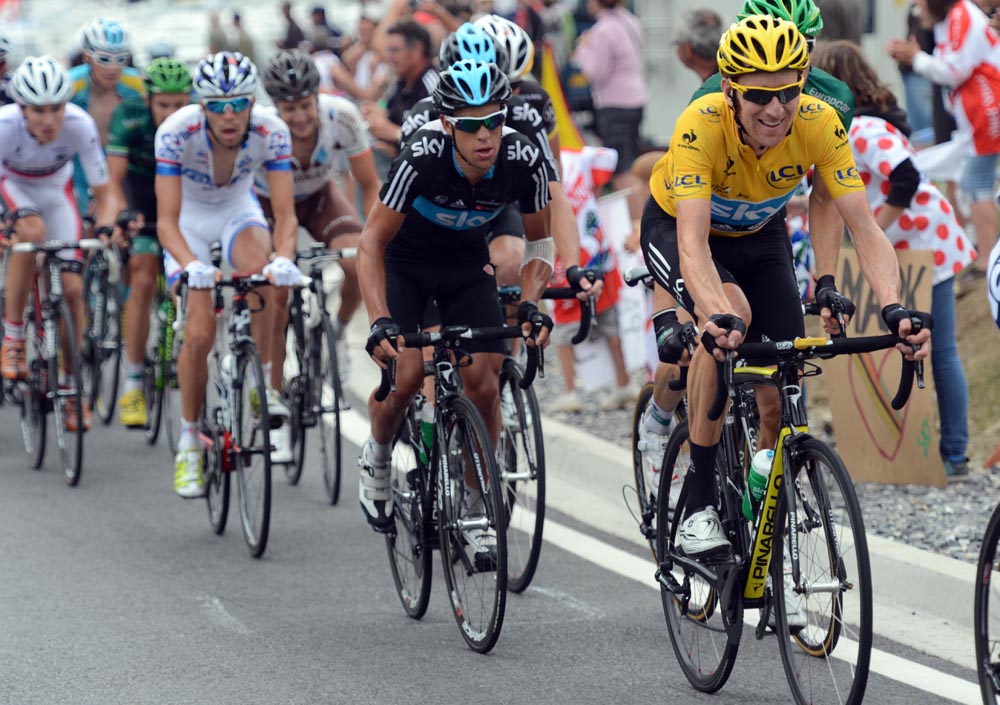 Bradley Wiggins leads, Tour de France 2012, stage 17 Bradley Wiggins leads, Tour de France 2012, stage 17