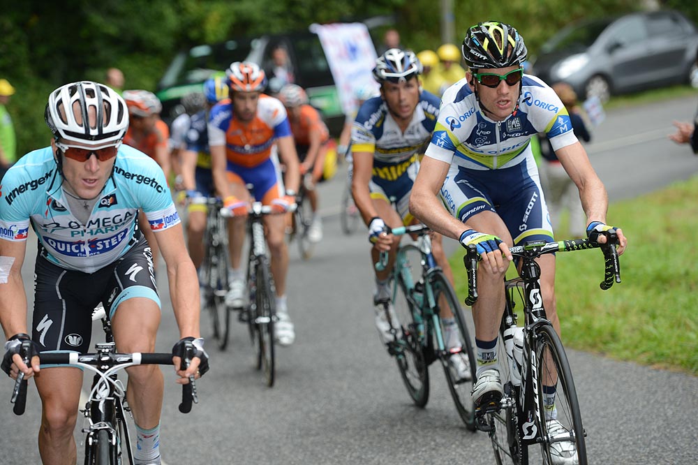 Levi Leipheimer and Pieter Weening in escape, Tour de France 2012, stage 17