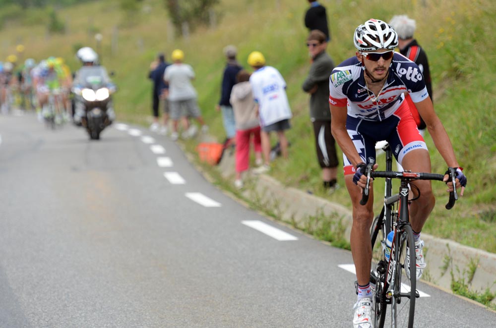 Jelle Vanendert attacks, Tour de France 2012, stage 17