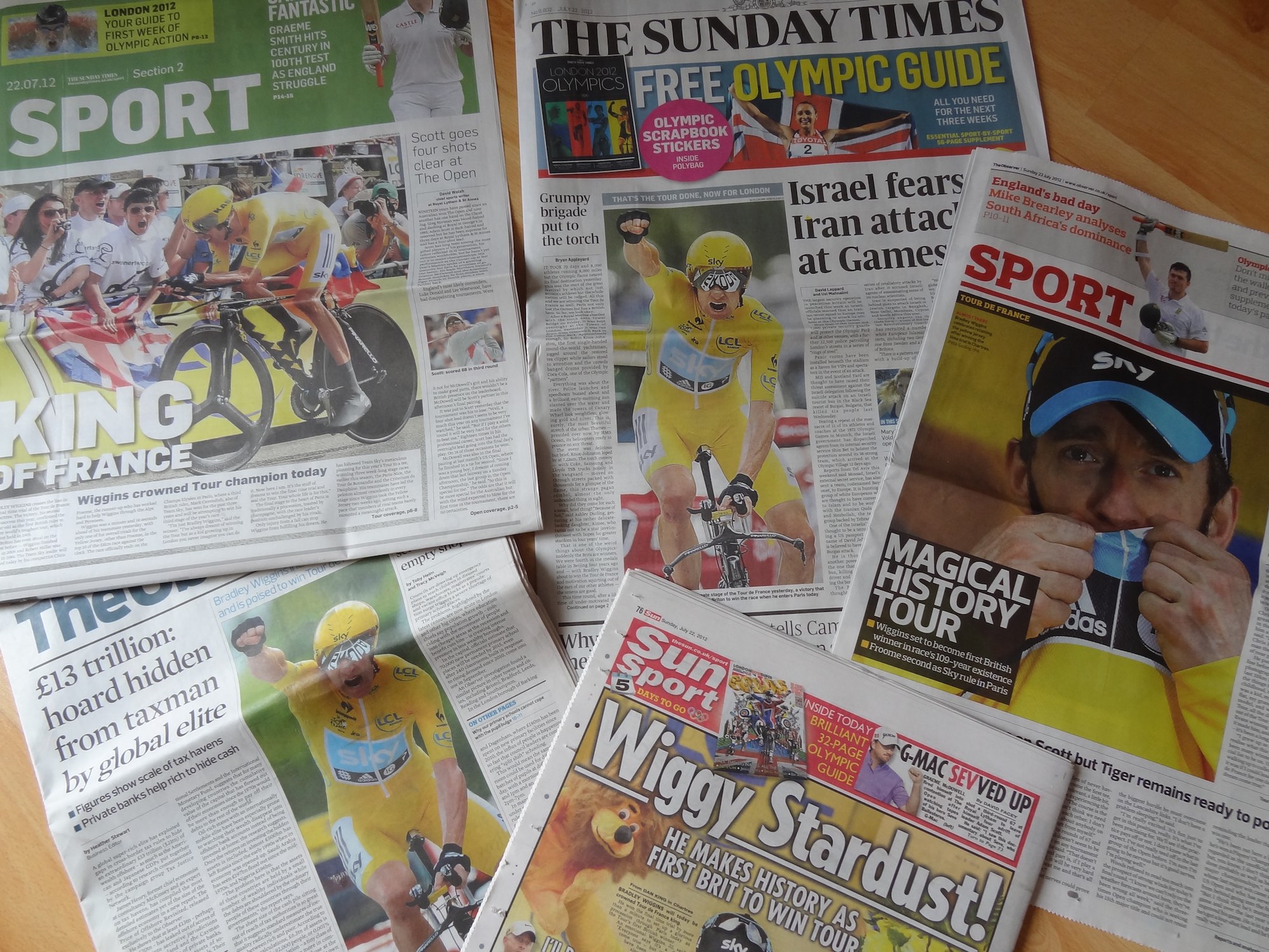 Wiggins in British papers bradley wiggins, tour de france, 2012, tour, tdf