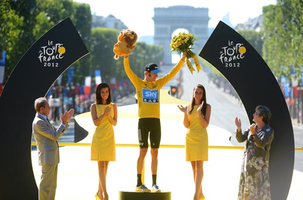 Bradley Wiggins wins overall, Tour de France 2012, stage 20 Bradley Wiggins wins overall, Tour de France 2012, stage 20