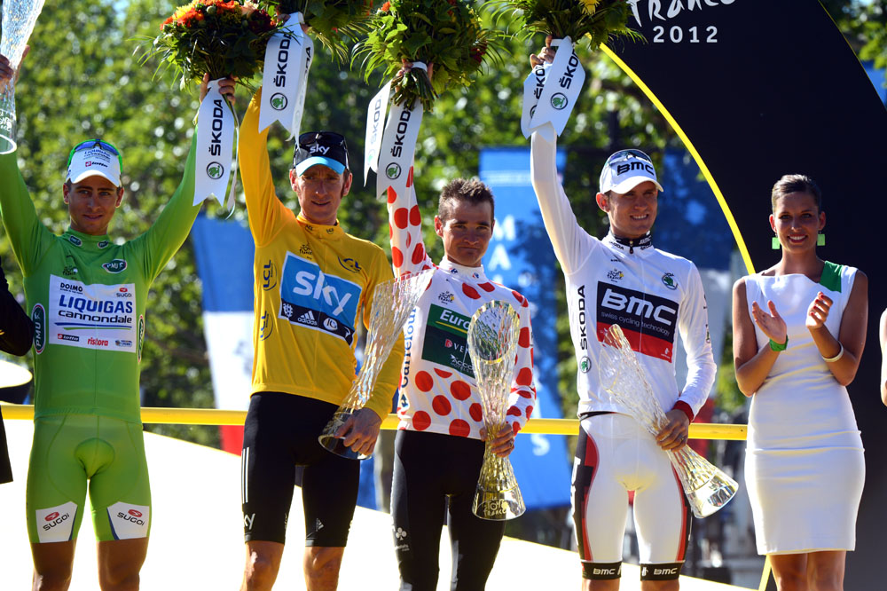 Jersey winners, Tour de france 2012, stage 20