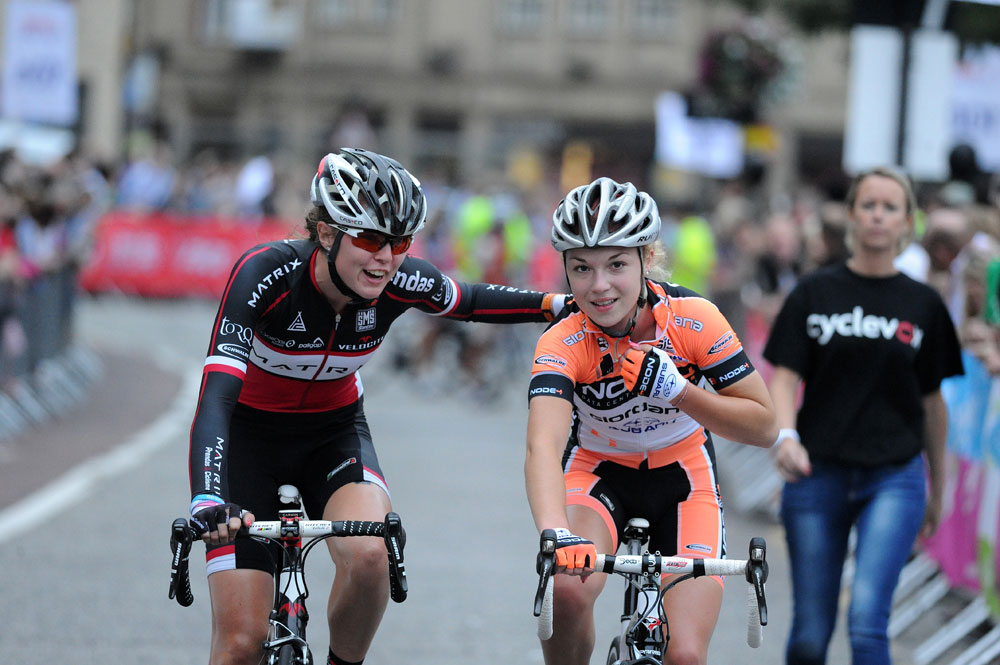 Hannah Walker and Lucy Garner, Sheffield Elite Criterium 2012