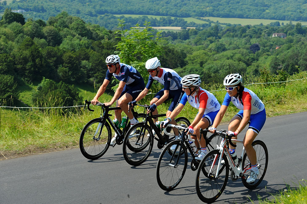 Olympic12-training-POC-0239.jpg Ian Stannard and Chris Froome, London 2012 Olympic Games, road race training, July 26