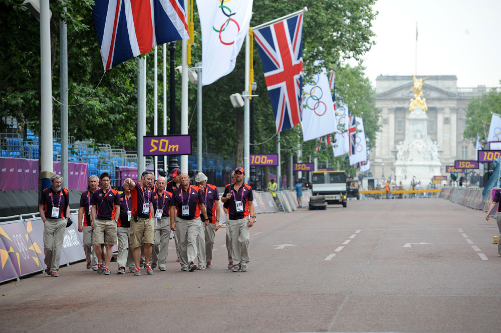 The Mall, Olympic road race preparations, July 27 2012
