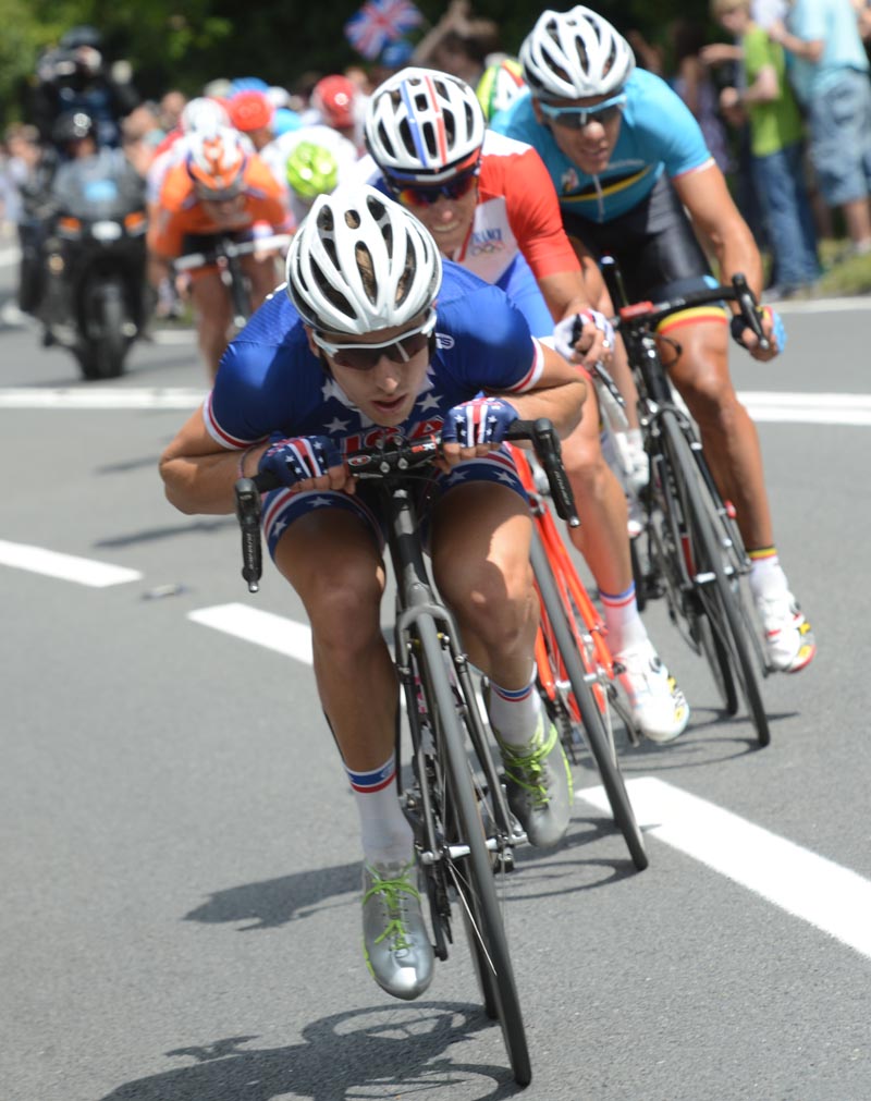 Taylor Phinney and Sylvain Chavanel, London 2012 Olympic men's road race