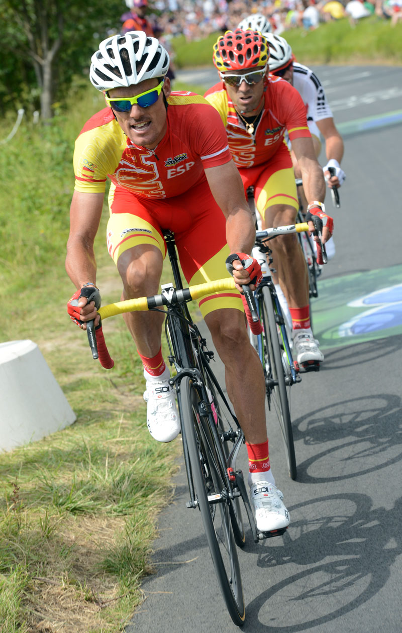 Luis Leon Sanchez and Alejandro Valverde attack, London 2012 Olympic men's road race