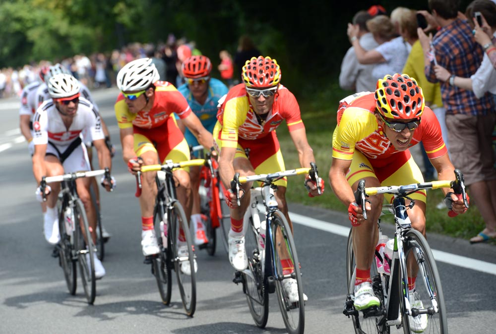 Castroviejo and Spanish team, London 2012 Olympic men's road race