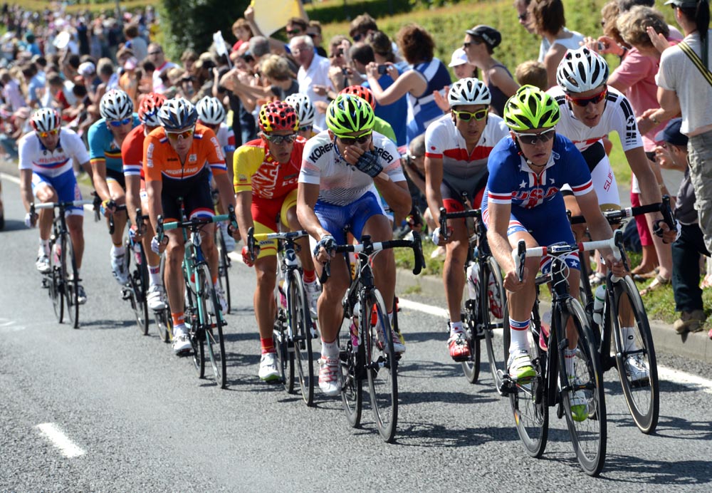 Tim Duggan in escape, London 2012 Olympic men's road race