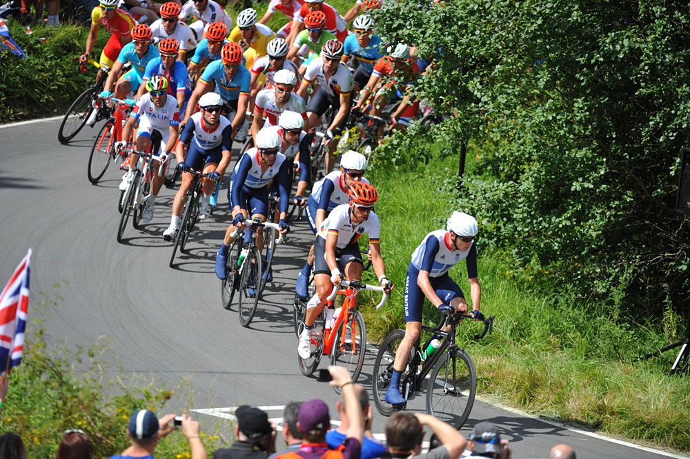 Chris Froome leads, London 2012 Olympic men's road race