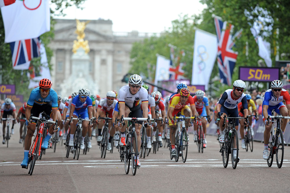 Sprint from bunch, London 2012 Olympic men's road race
