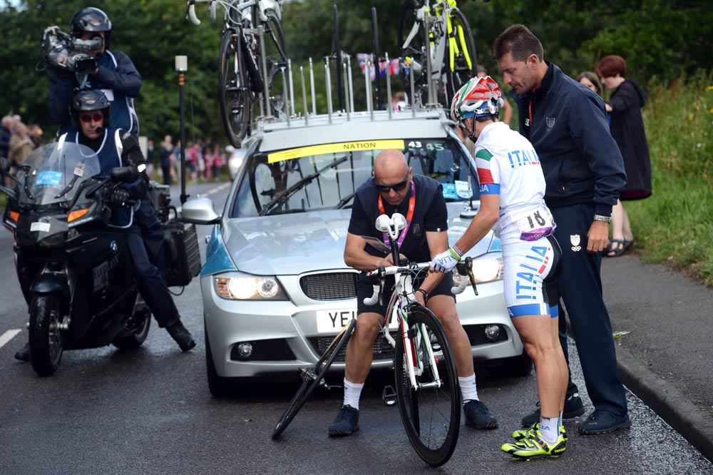 Bronzini has a problem, London 2012 Olympics, women's road race